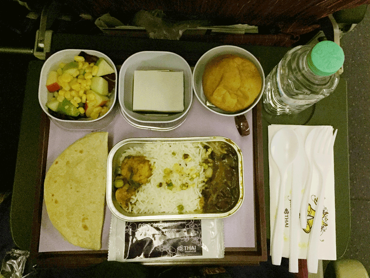 バンコク-チェンナイ便の機内食インド料理