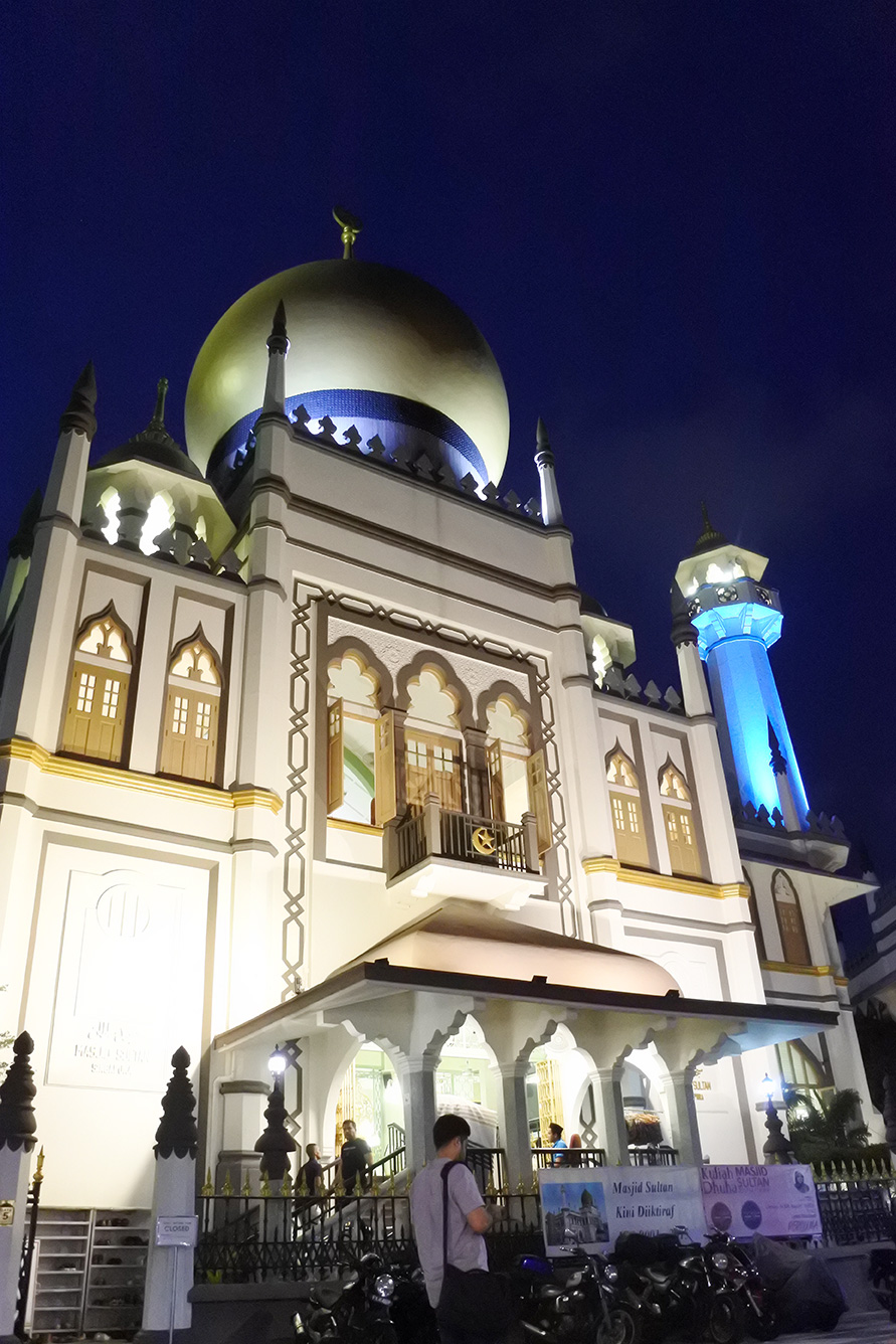 ライトアップされたサルタンモスク