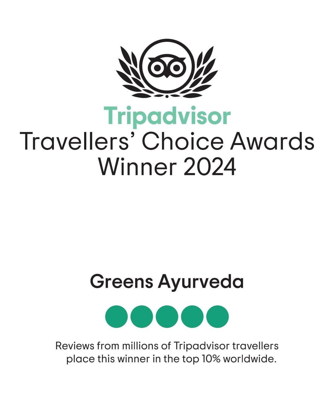 Greens ayurveda tripadvisor award