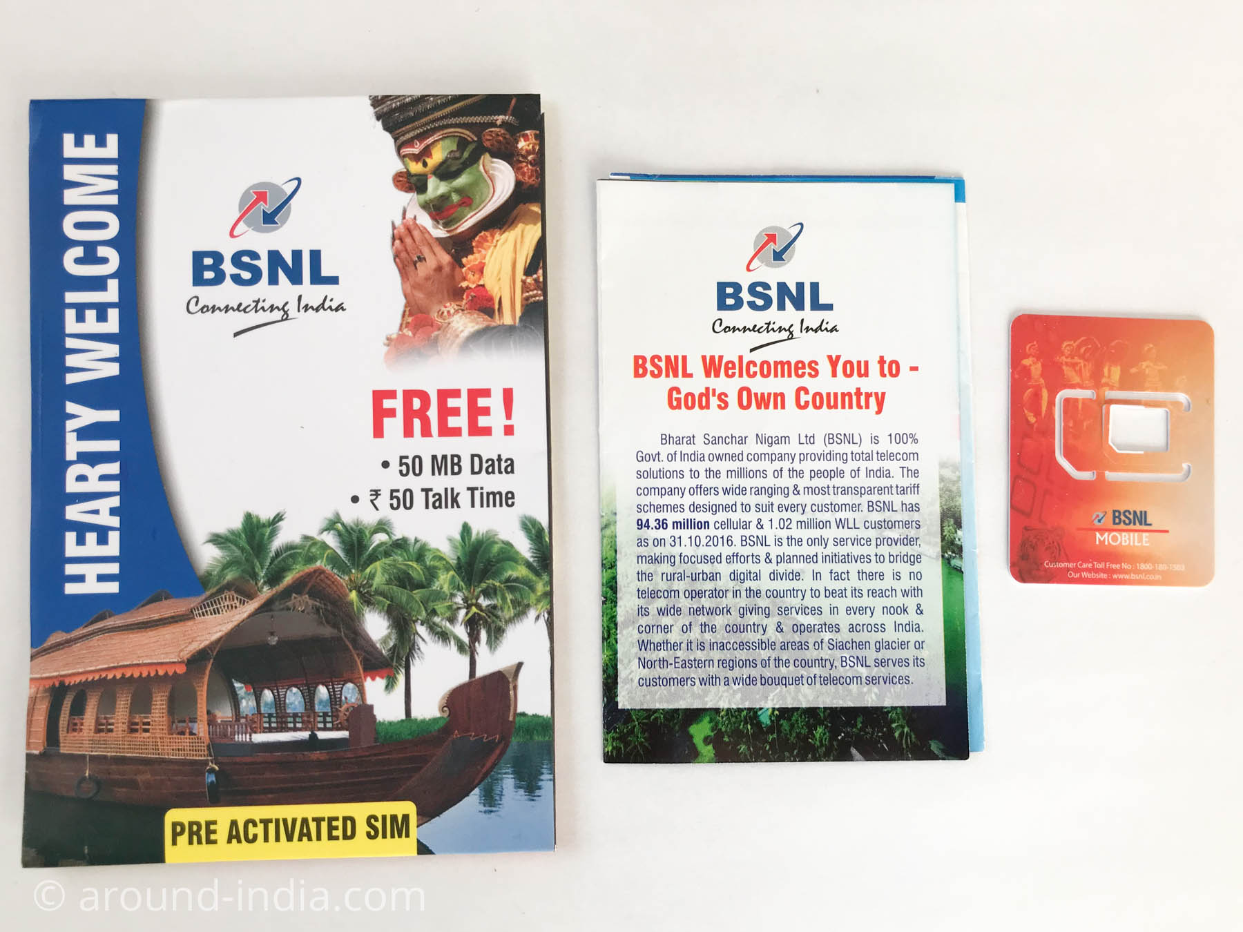 インド携帯BSNLの無料プレゼントSIM